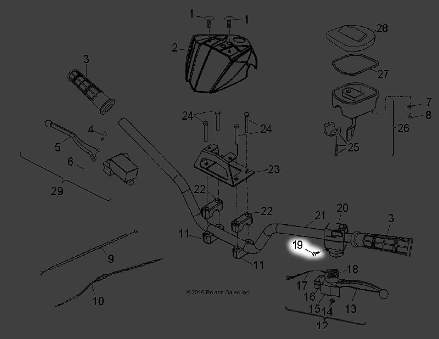 Polaris Automotive Parts and Accessories Polaris Brake Lever Bolt, Left 0450807 0450807 194722503861 Jorgensen Powersports