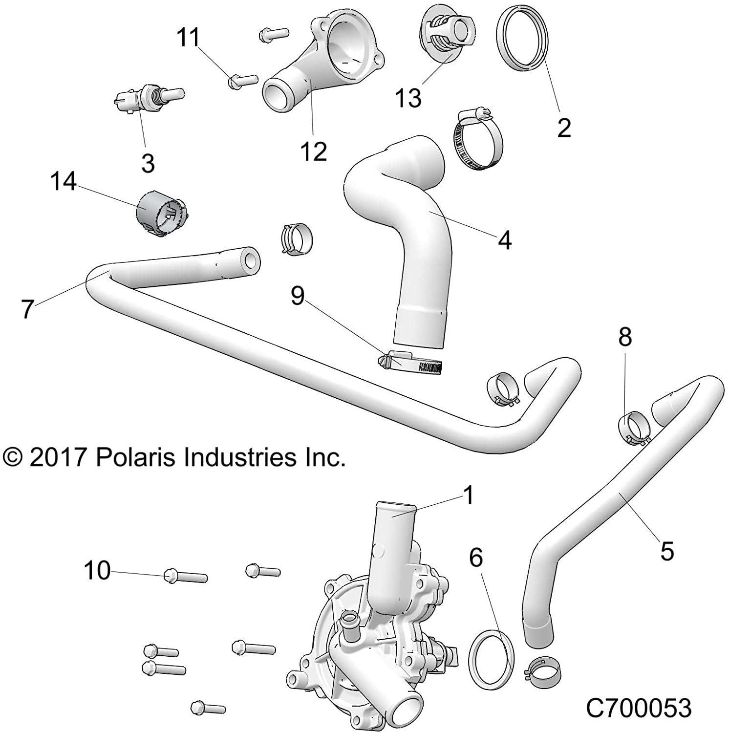 Polaris Automotive Parts and Accessories Polaris Flange Thermostat 7052496 7052496 00194722032583 Jorgensen Powersports