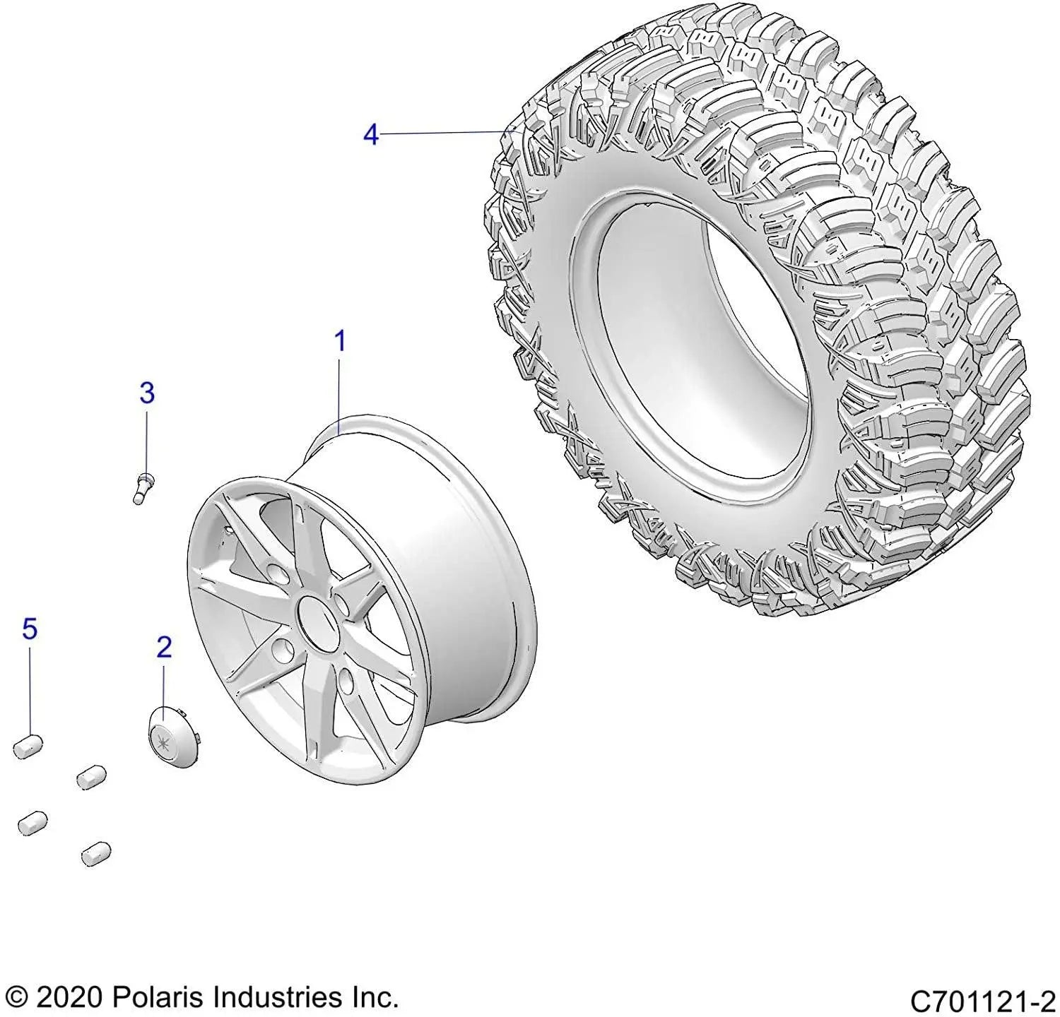 Polaris Flush Rim Center Cap 1523153-655 Polaris