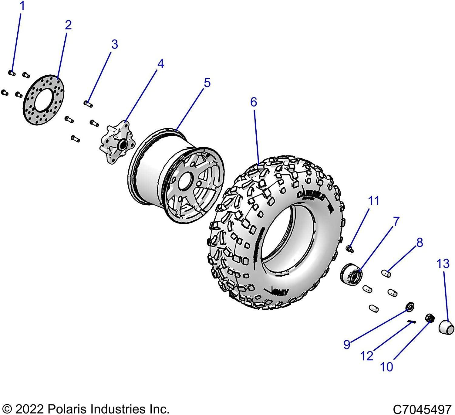 Polaris Automotive Parts and Accessories Polaris Hub-Wheel, Rear 5135113-067 Jorgensen Powersports