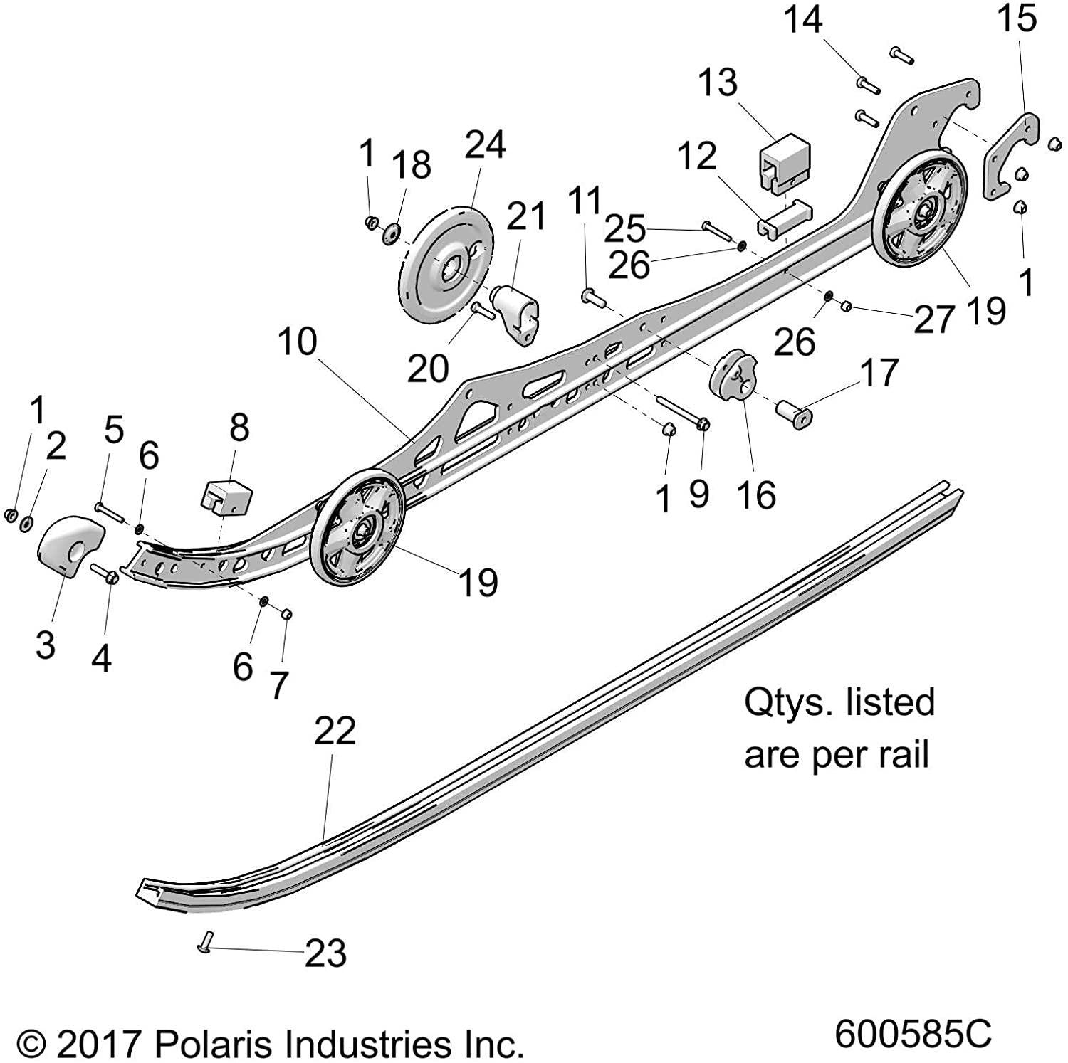 Polaris Automotive Parts and Accessories Polaris Plain Wheel Assembly 1590457 00194722034747 Jorgensen Powersports