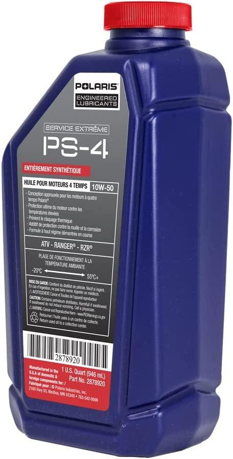 Polaris Automotive Parts and Accessories Polaris PS-4 Extreme Full Synthetic Oil 0w/50 - 1 Quart 2889395 00194722717909 Jorgensen Powersports
