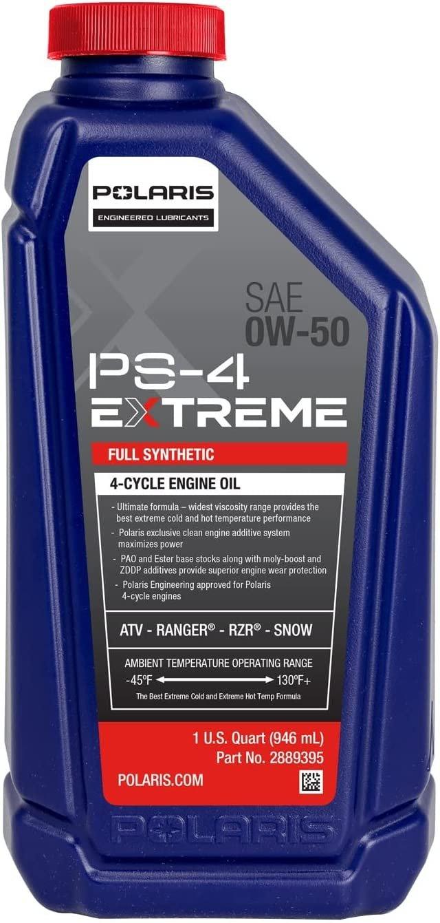 Polaris Automotive Parts and Accessories Polaris PS-4 Extreme Full Synthetic Oil 0w/50 - 1 Quart 2889395 00194722717909 Jorgensen Powersports