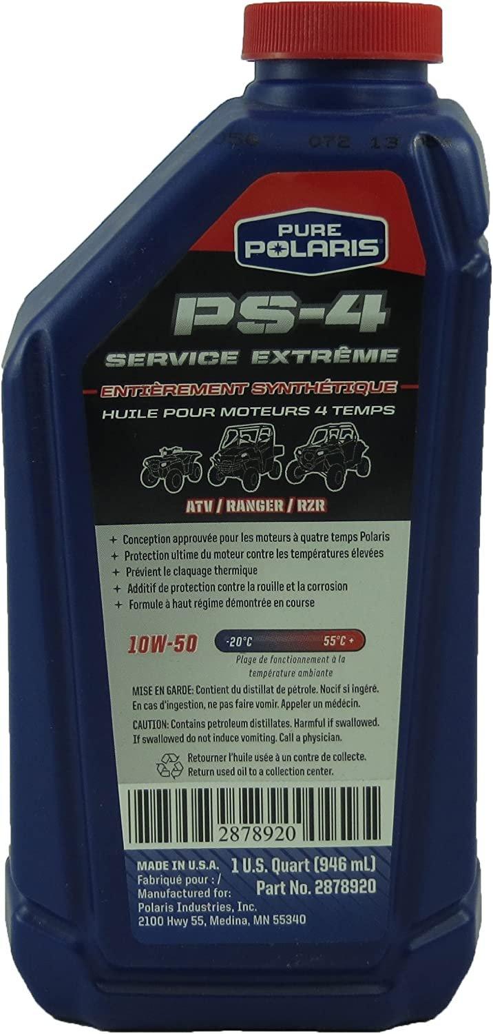 Polaris Automotive Parts and Accessories Polaris PS-4 Full Synthetic Oil 10w/50 - 1 Quart 2878920 753677570795 Jorgensen Powersports