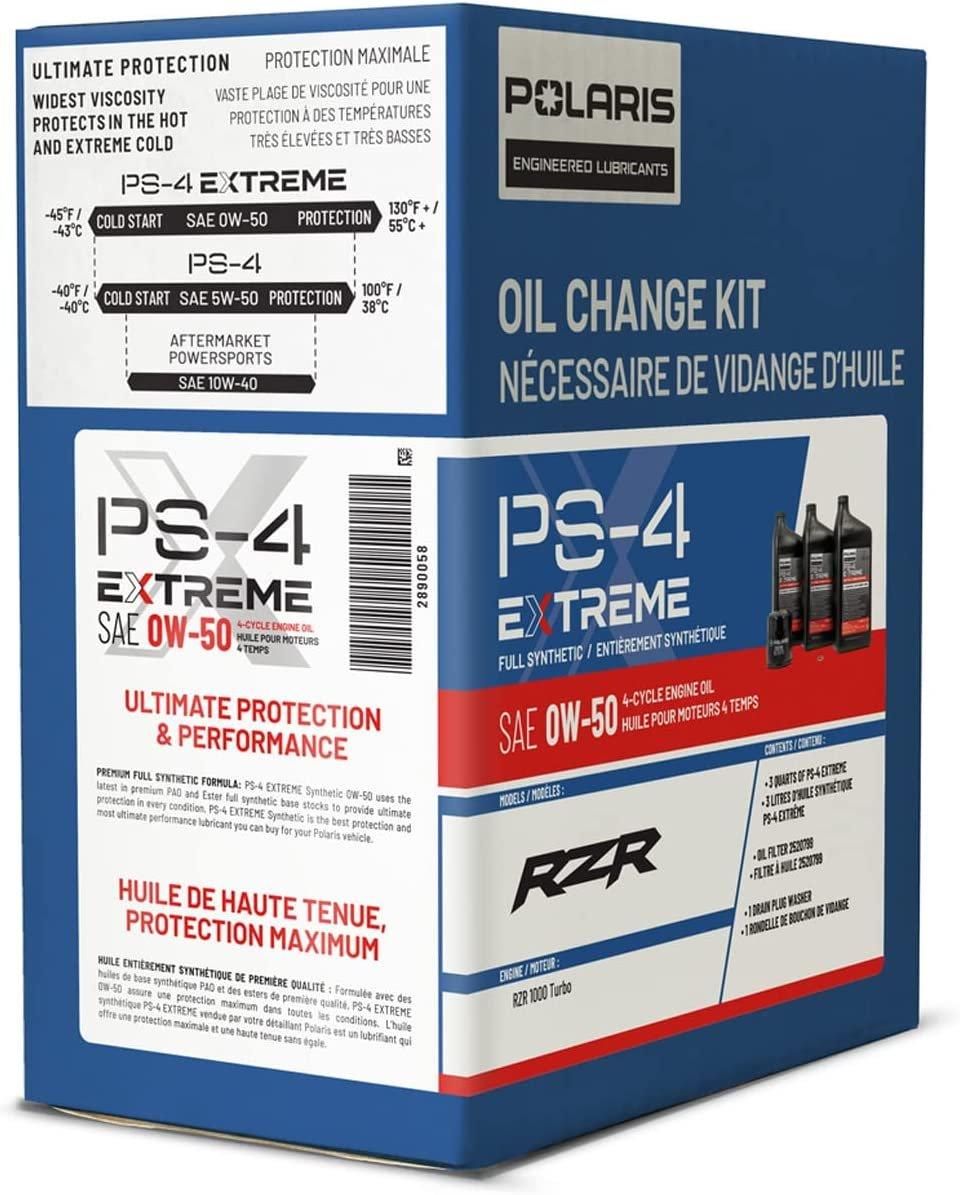 Polaris Automotive Parts and Accessories Polaris PS-4 Full Synthetic Oil Change Kit 0w/50 2890058 00194722041288 Jorgensen Powersports