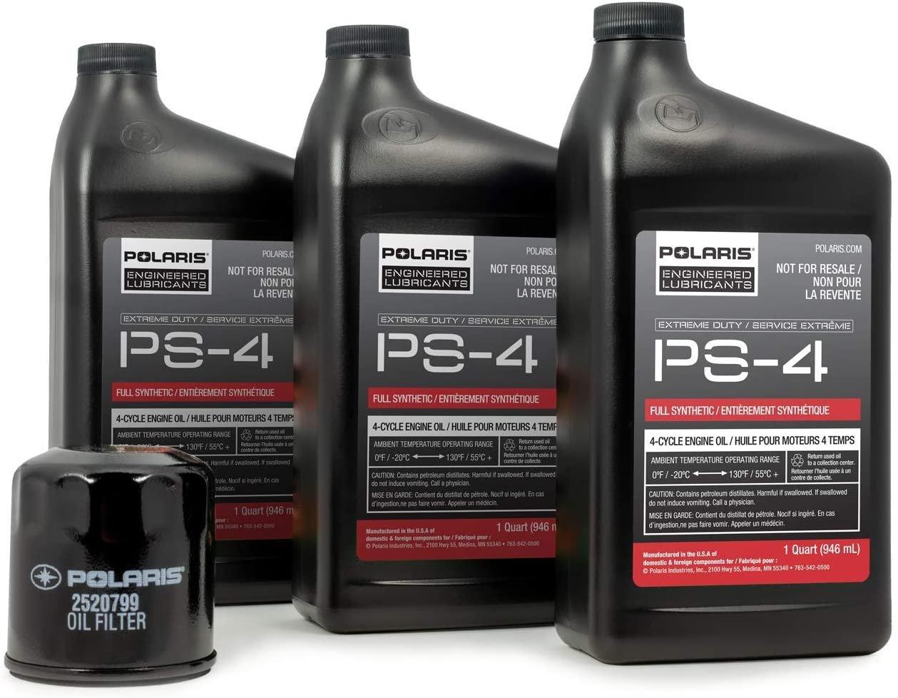 Polaris Automotive Parts and Accessories Polaris PS-4 Full Synthetic Oil Change Kit 0w/50 2890058 00194722041288 Jorgensen Powersports