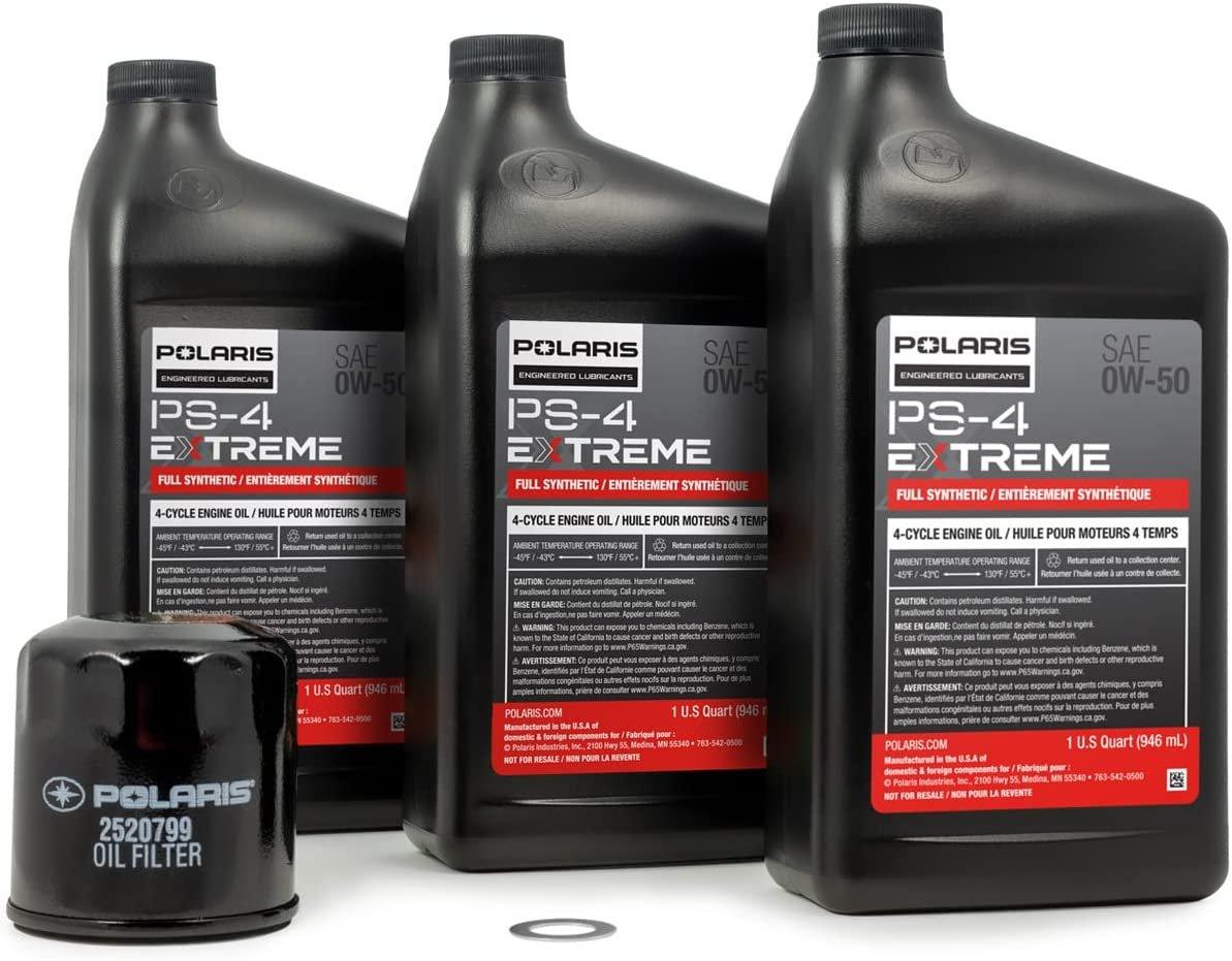 Polaris Automotive Parts and Accessories Polaris PS-4 Full Synthetic Oil Change Kit 0w/50 2890058 00194722041288 Jorgensen Powersports