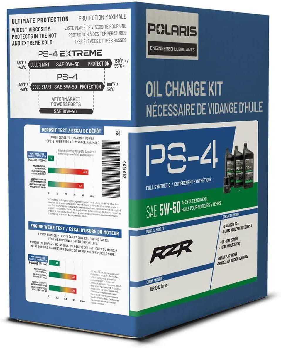 Polaris Automotive Parts and Accessories Polaris PS-4 Full Synthetic Oil Change Kit - 3 Quarts 2881696 00194722041240 Jorgensen Powersports
