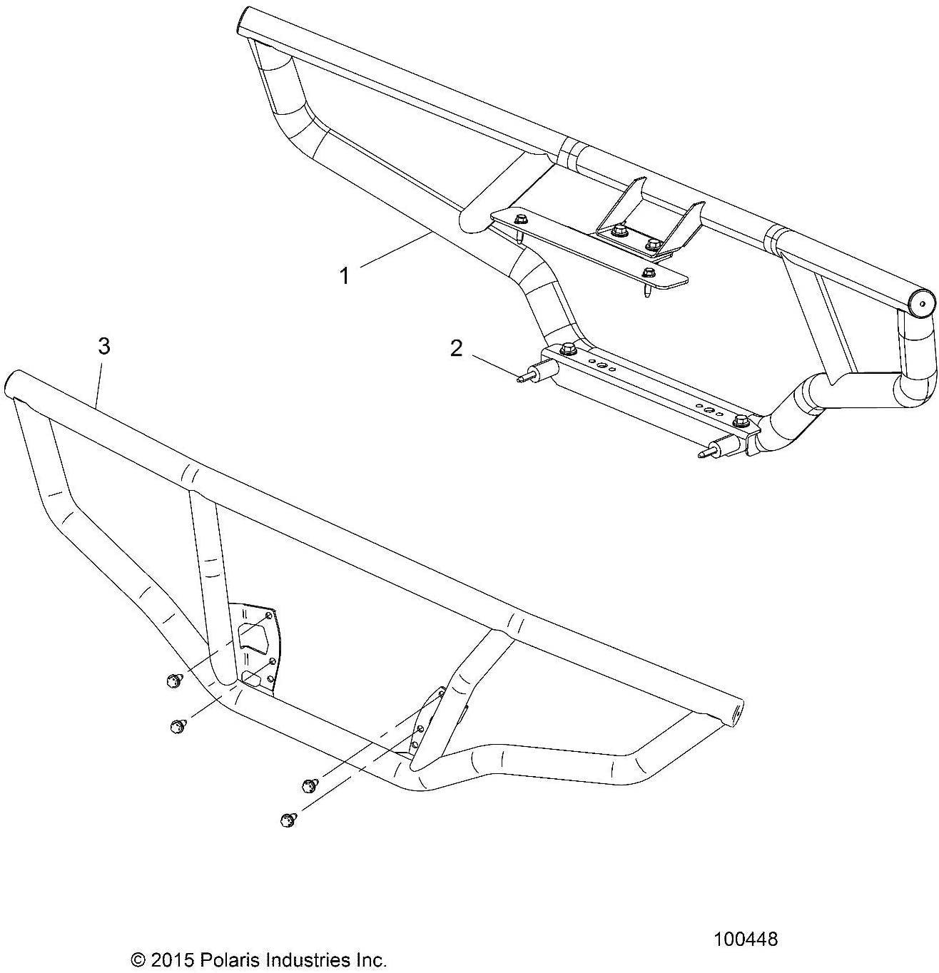 Polaris Automotive Parts and Accessories Polaris Steel Rear Brushguard 2879715 Jorgensen Powersports