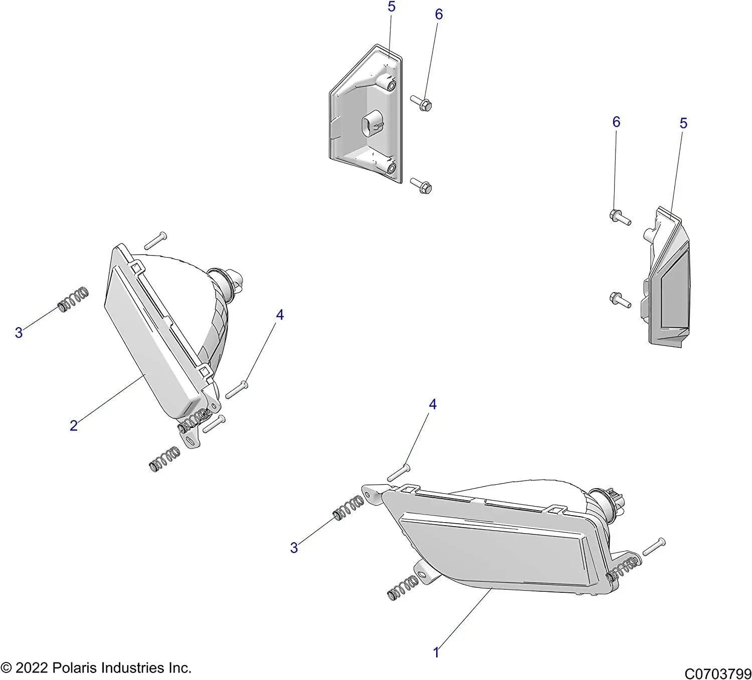 Polaris Taillight with Decal Assembly Polaris